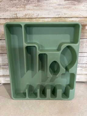Vintage Rubbermaid large cutlery tray - mossy green